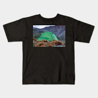 Tent on the mountain summit Kids T-Shirt